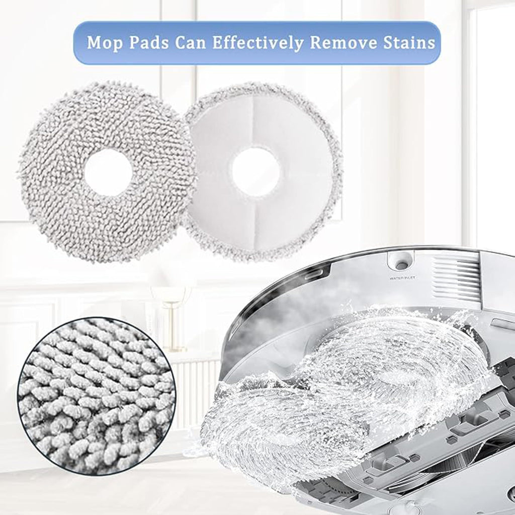 Set of 2 Mop Pads Replacement for Ecoveacs IROBOTs T20, T20 PRO, T20 MAX, T20 MAX Plus, T20 PRO MAX Vacuum Cleaners.
