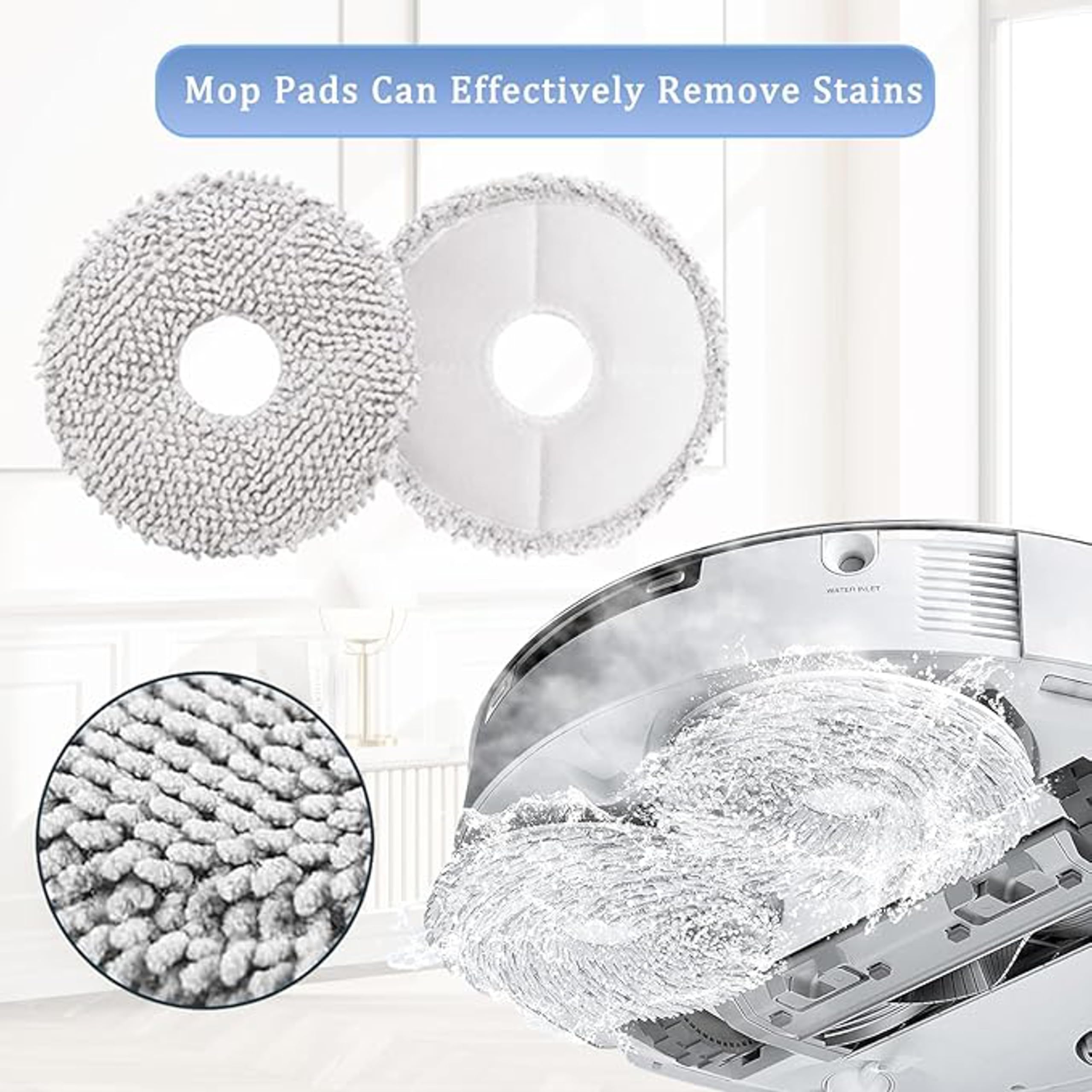 Set of 2 Mop Pads Replacement for Ecoveacs IROBOTs T20, T20 PRO, T20 MAX, T20 MAX Plus, T20 PRO MAX Vacuum Cleaners.