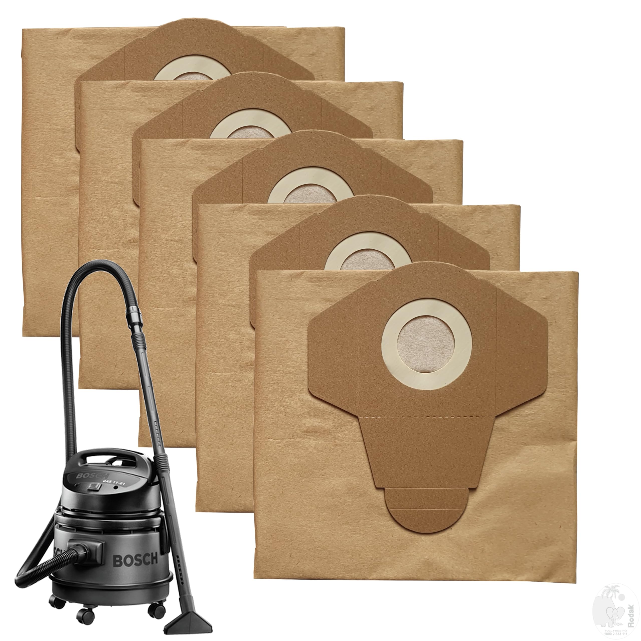 Paper Dust Bags Set of 5 - Compatible with Bosch Bosch Gas 11 21