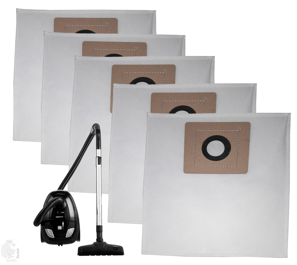 AmazoBasic 1.5 L Vacuum Cleaner Compatible Set of 5 Dust Bags, Tear Resistant, 3-Ply Dust Bags Provides an Advanced Filtration on Micro-Level Compared to 2 Ply Paper Filters