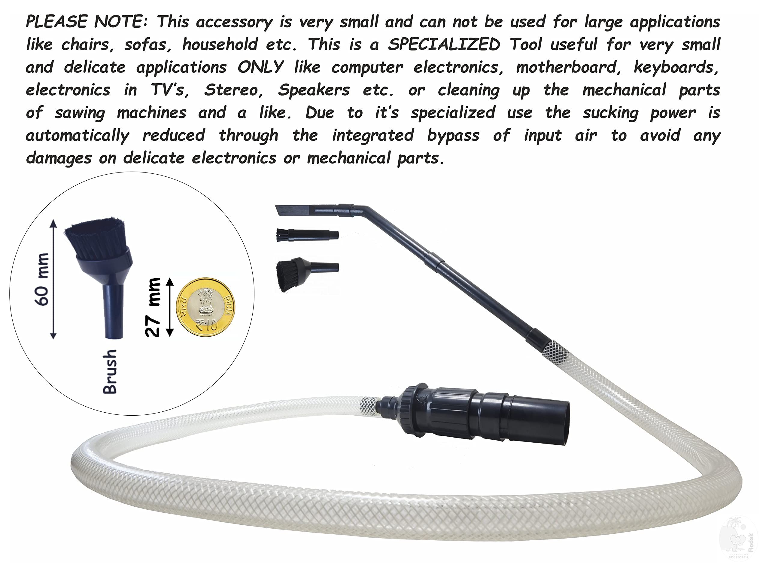Micro Vacuum Cleaning Kit, 8 pcs, Compatible with 32/35 mm, Multi-Functional Vacuum Accessories for Fine Detail Cleaning only, not usefull for Large Applications