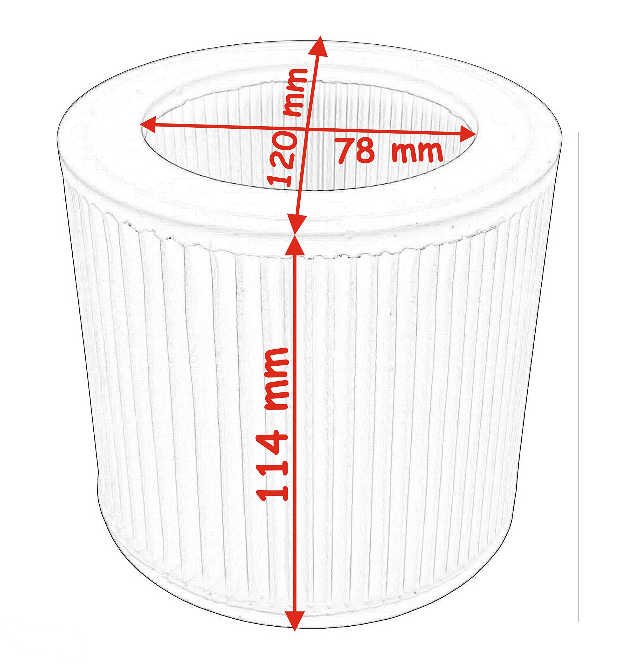 Cartridge Filter, Locking Knob Included, Compatible with Karcher Vacuum Cleaner WD3, MV3, WD 3.200 and A 2504