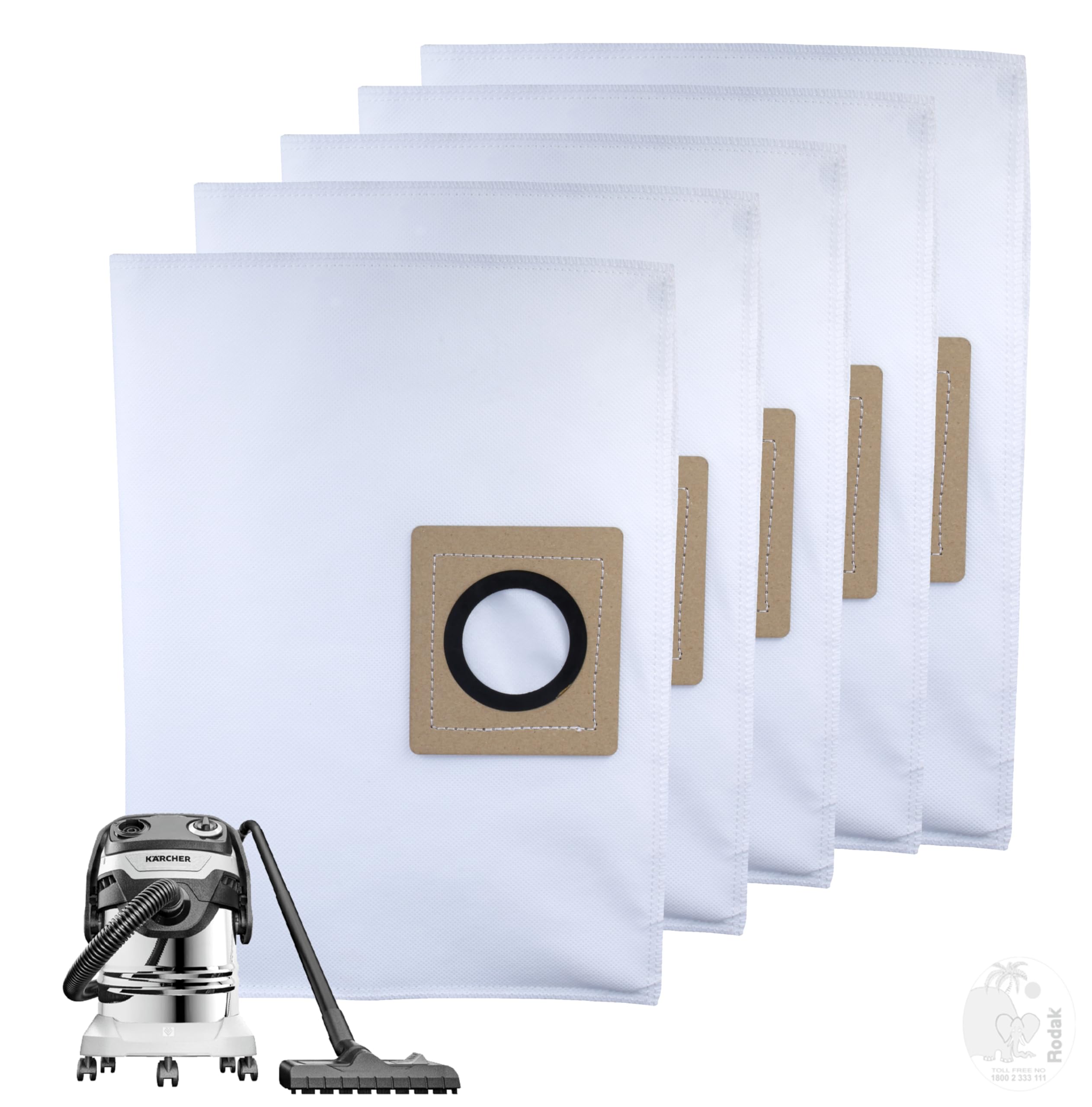 Replacement Filter for KÄRCHER WD5, Tear Resistant, 3-Ply Dust Bags Provides an Advanced Filtration on Micro-Level Compared to 2 Ply Paper Filters