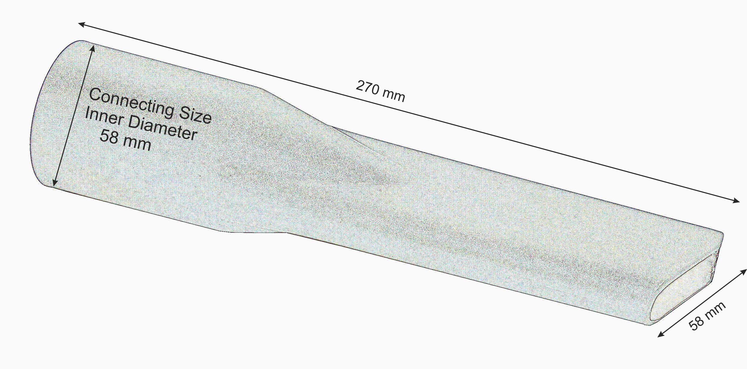 Crevice Nozzle, 58 mm, 270 mm Long, for Professional Use, EU Import