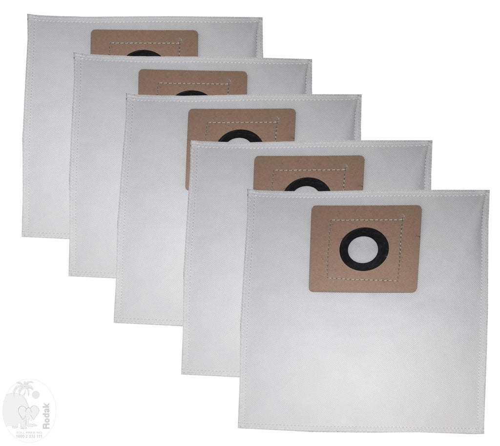 AmazoBasic 1.5 L Vacuum Cleaner Compatible Set of 5 Dust Bags, Tear Resistant, 3-Ply Dust Bags Provides an Advanced Filtration on Micro-Level Compared to 2 Ply Paper Filters