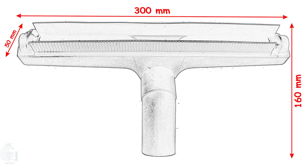 Brush for Wet Floor Cleaning, Compatible with Karcher, Bosch, Philipps, Miele, for Indoor and Outdoor, Suitable for Wooden-, Stone- and Tile Flooring, Sliding on 2 Wheels, Imported, 35 mm