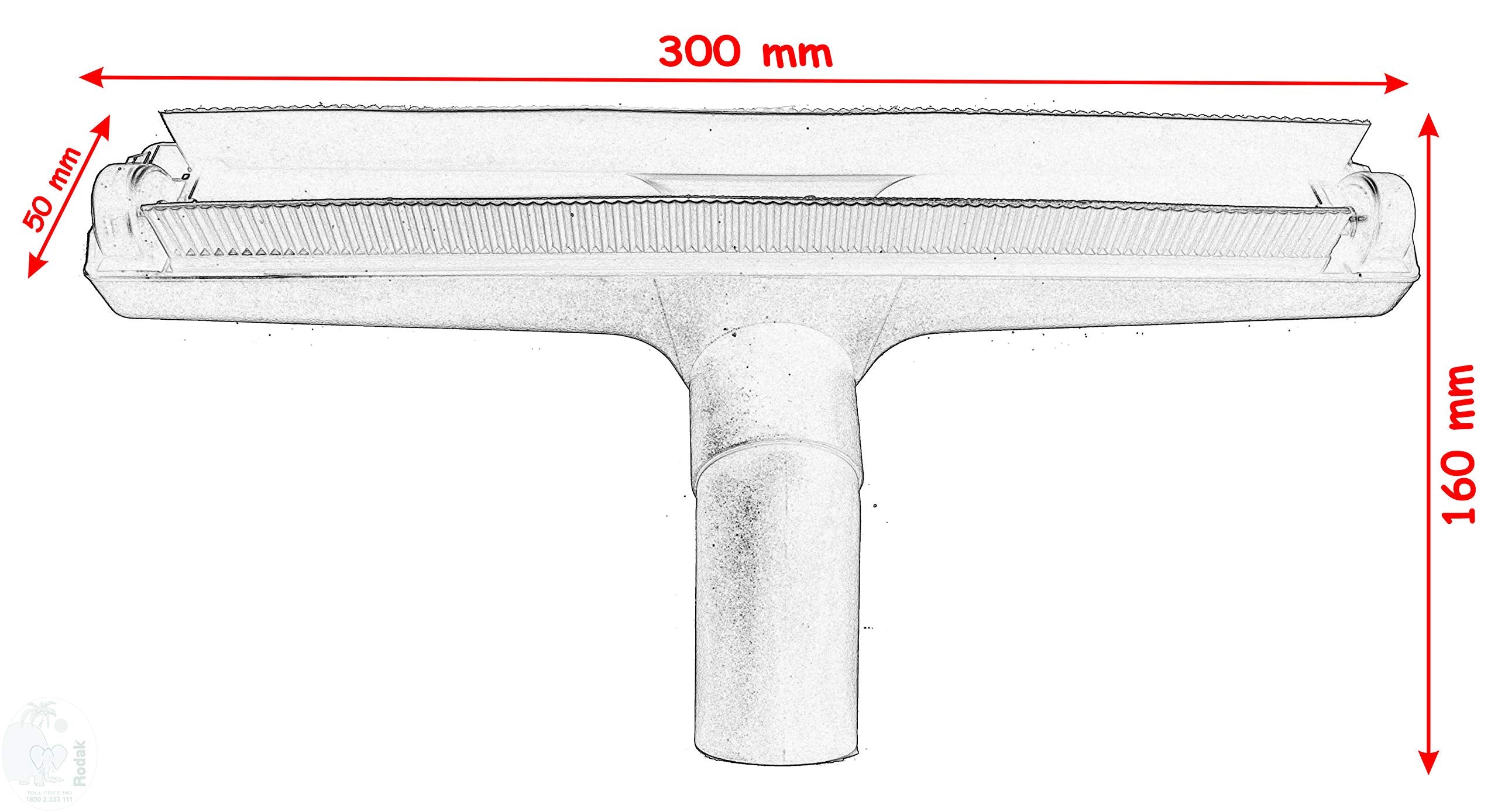 Brush for Wet Floor Cleaning, Compatible with Karcher, Bosch, Philipps, Miele, for Indoor and Outdoor, Suitable for Wooden-, Stone- and Tile Flooring, Sliding on 2 Wheels, Imported, 35 mm