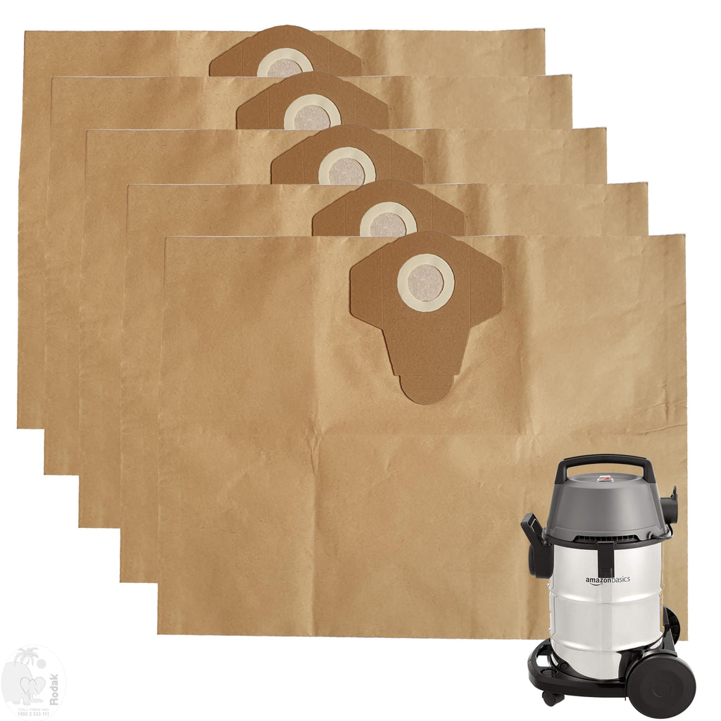 Paper Dust Bags Set of 5 - Compatible with Amazon Basic 21 L