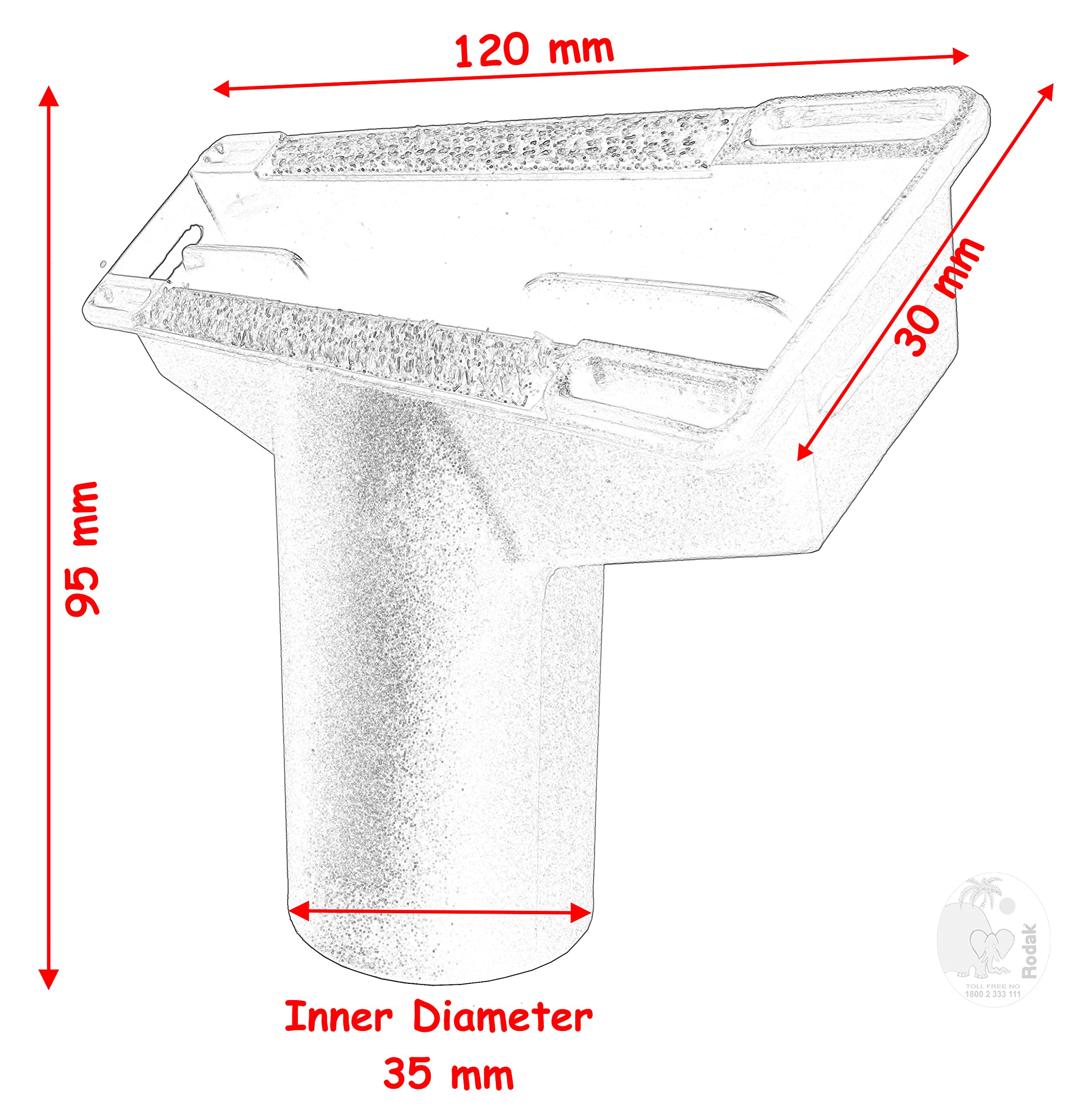 Upholstery Nozzle, 35 mm, Used on Wardrobes, Curtains and Upholstery, Works on All Kind of Fabrics