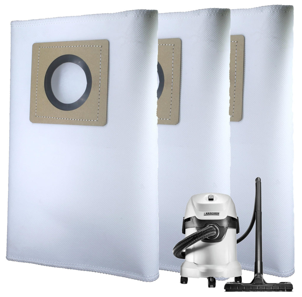 Set of 3 Dust Bags Compatible with Karchre WD3, Tear Resistant, 3-Ply Dust Bags Provides an Advanced Filtration on Micro-Level Compared to 2 Ply Paper Filters